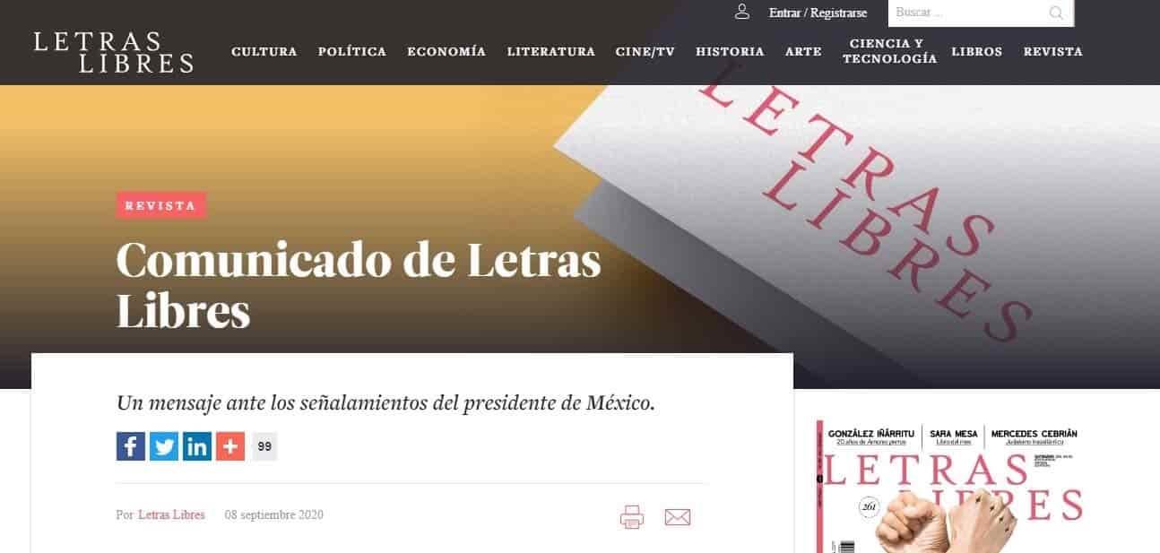 Letras Libres acusa de difamación a López Obrador Letras Libres acusa de difamación a López Obrador
