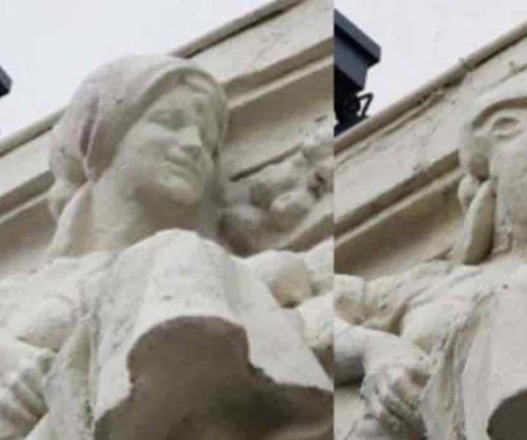 Restauración de escultura en España genera burlas