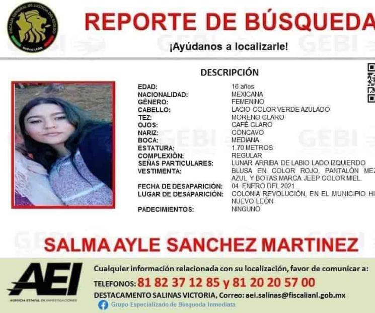 Localizan con vida a jovencita desaparecida Localizan con vida a jovencita desaparecida
