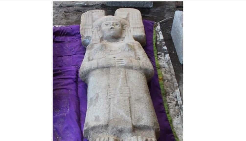 Confirman  escultura hallada en Veracruz sí es prehispánica