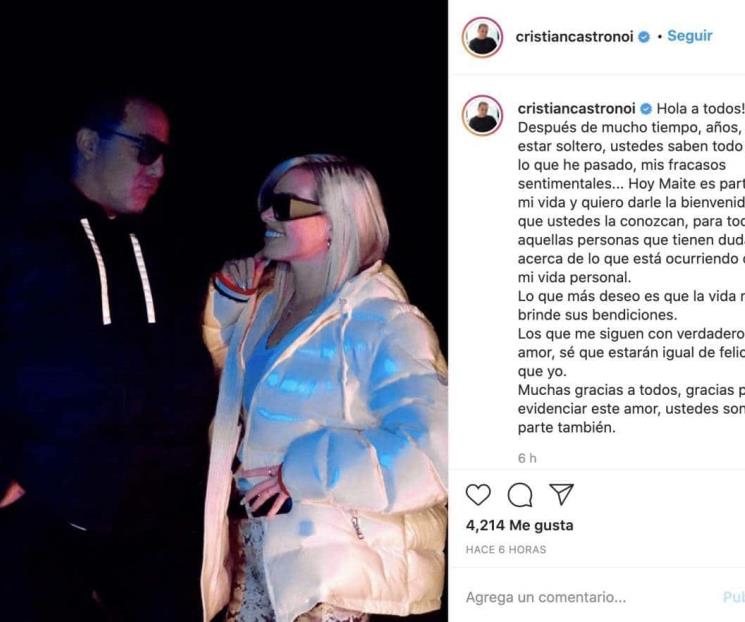 Cristian Castro presentó a su nueva novia Cristian Castro presentó a su nueva novia