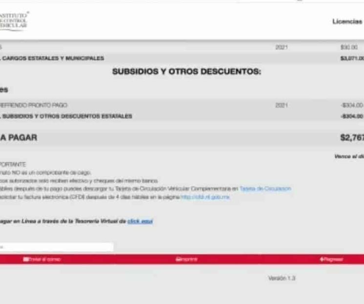 Exhortan a hacer pagos del ICV por internet