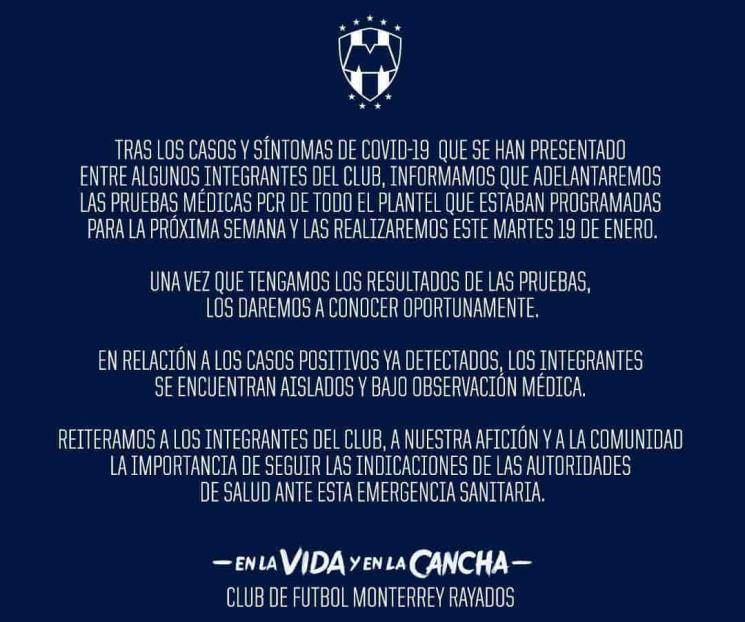 Covid ataca a Rayados