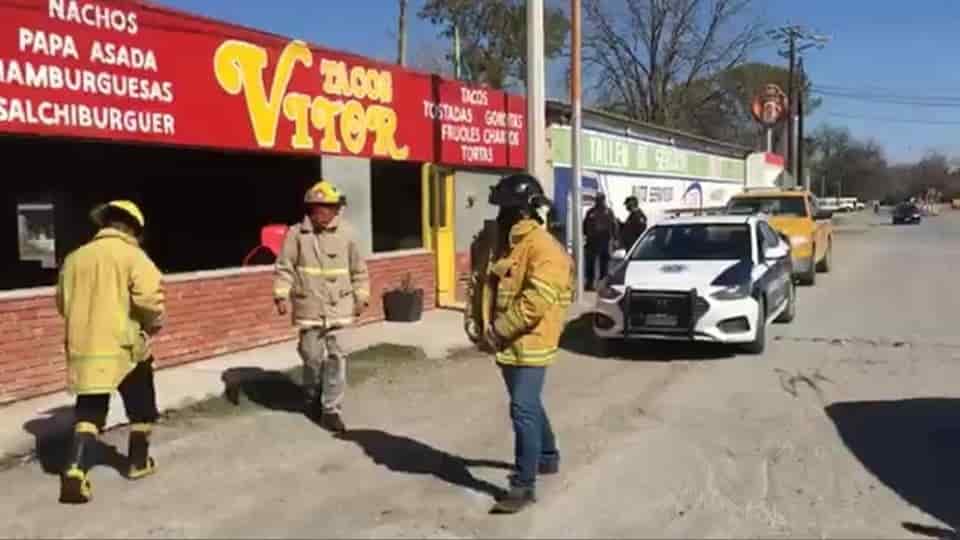 Se reportó un incendio de una taquería en General Terán