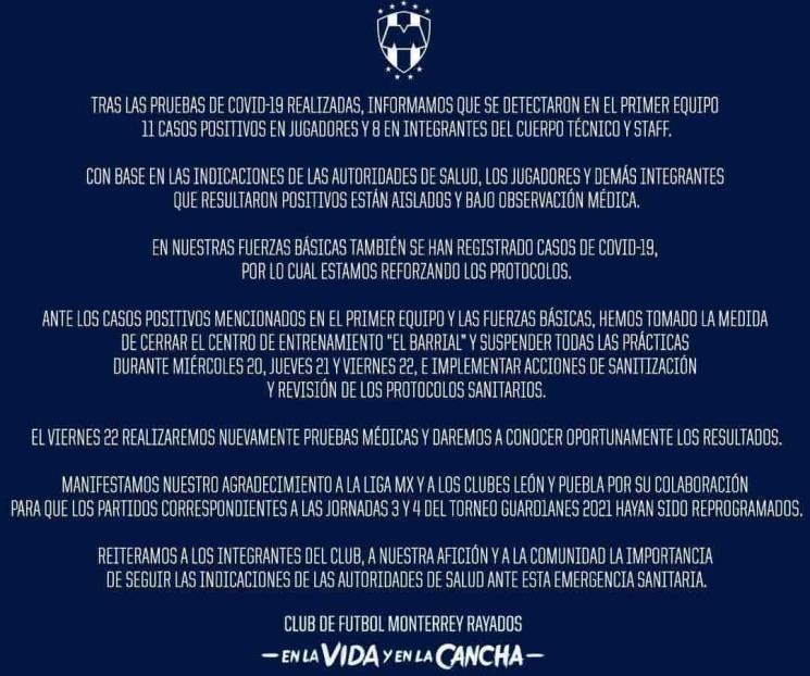 Rayados cerrará El Barrial de hoy hasta el viernes