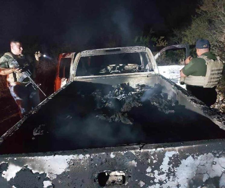 Hallan en camioneta 19 cuerpos calcinados en Camargo, Tamps