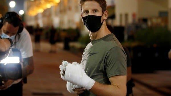 Los estragos de la mano de Grosjean tras su choque en la F1