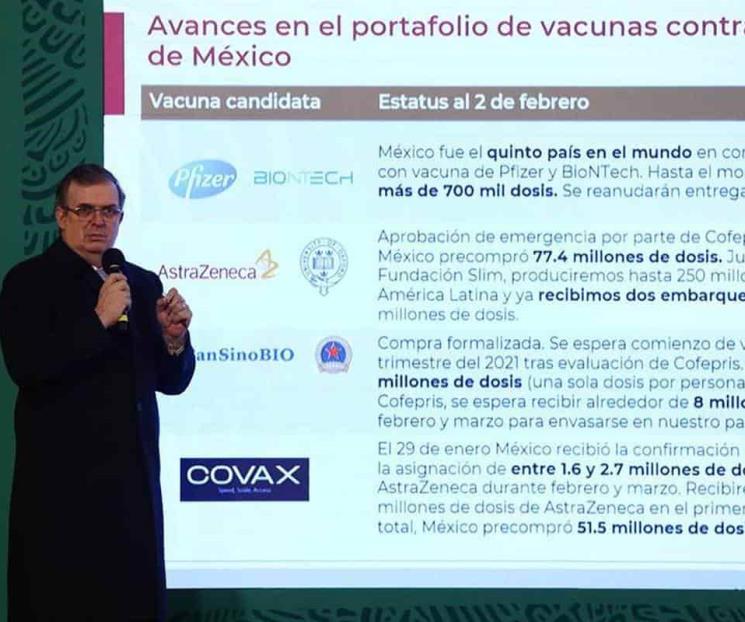 México recibirá entre 6.4 y 10.9 millones de vacunas