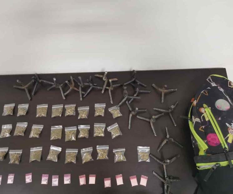 Detienen a 3 con droga y ponchallantas