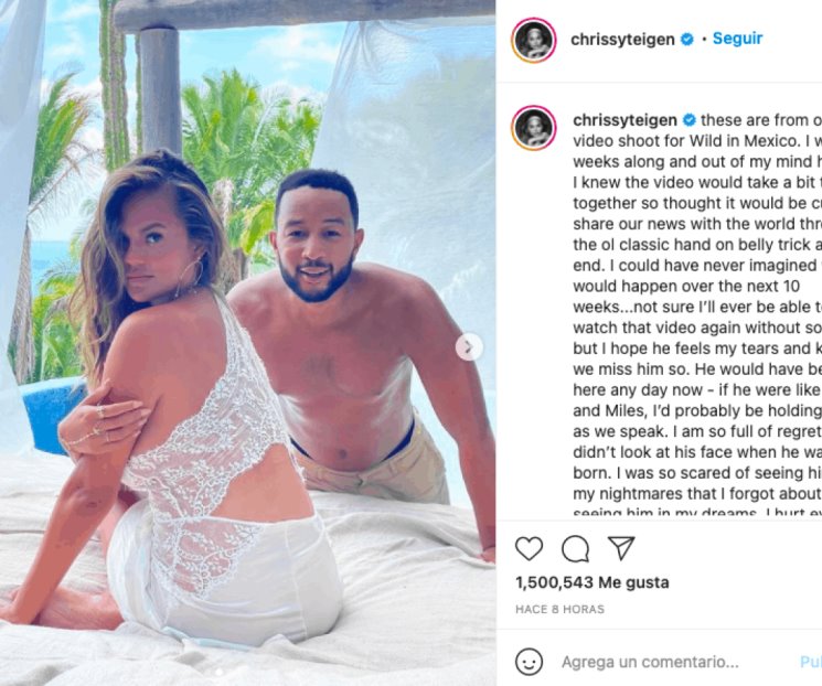 Chrissy se arrepiente de no haber visto la cara de su hijo
