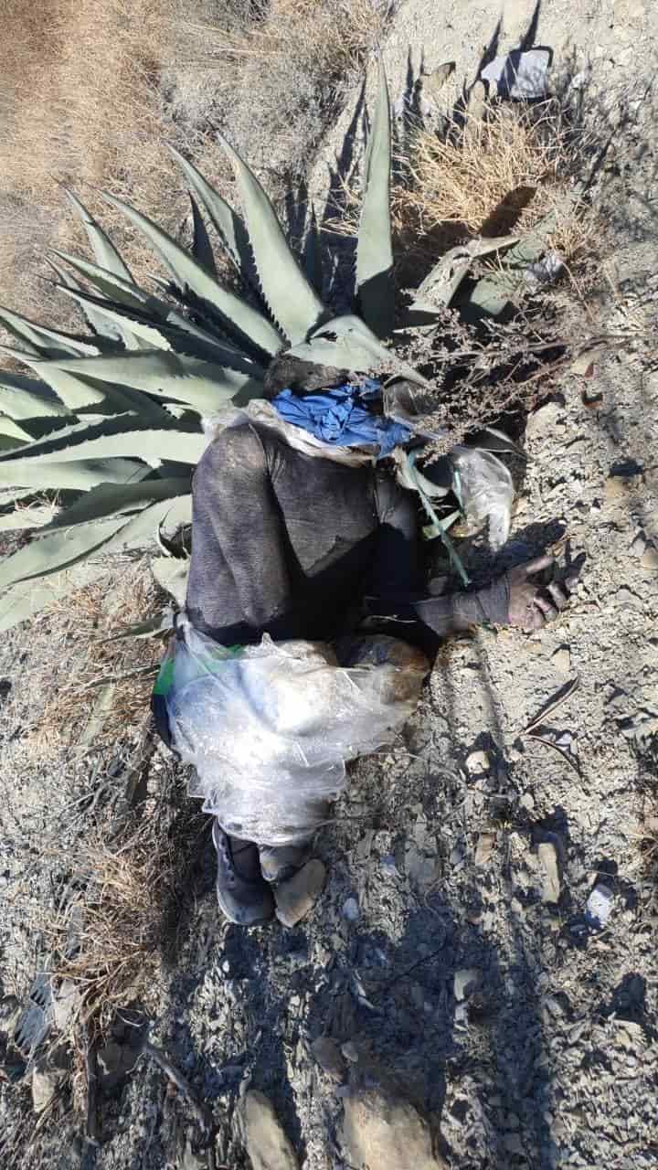 El cadáver de un hombre maniatado de manos y pies, y semi emplayado, fue encontrado