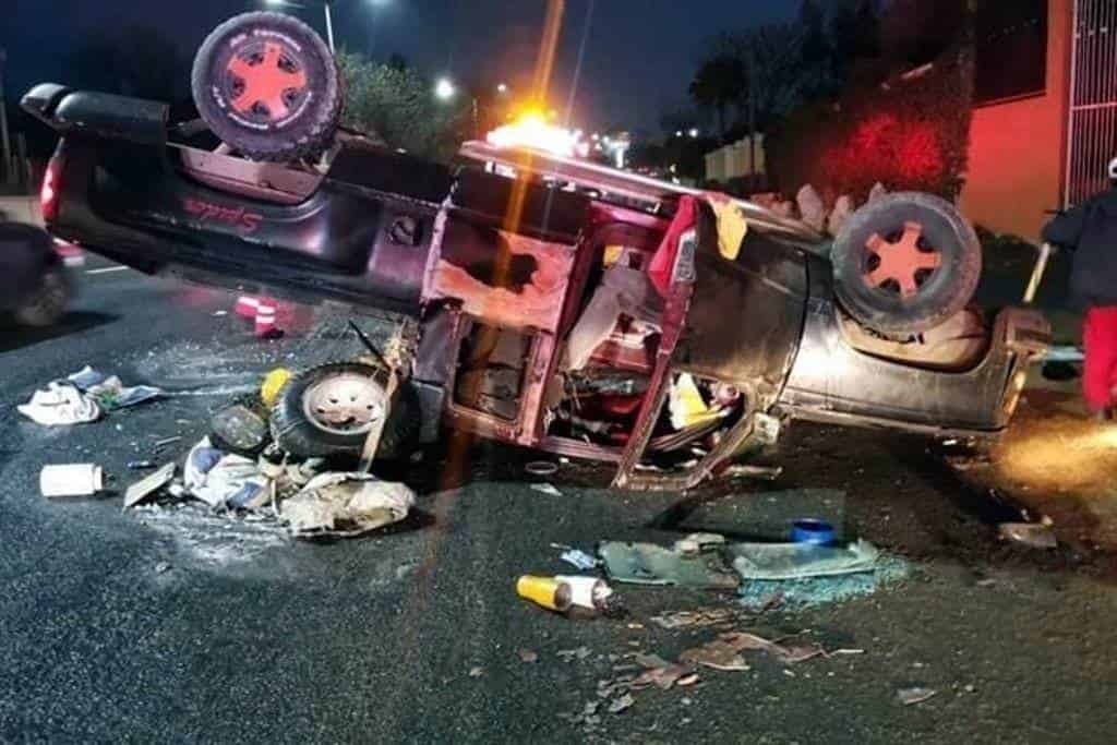 Terminó con algunas lesiones, después de derrapar y volcarse