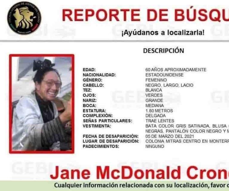 Hallan a norteamericana reportada como desaparecida
