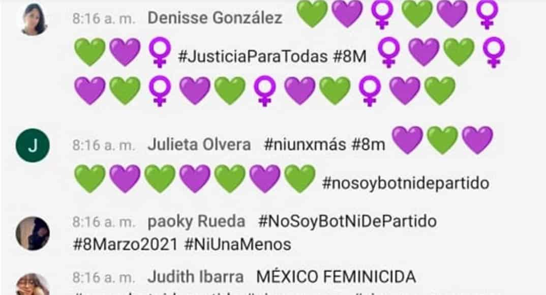 No soy bot, mujeres protestan en La Mañanera