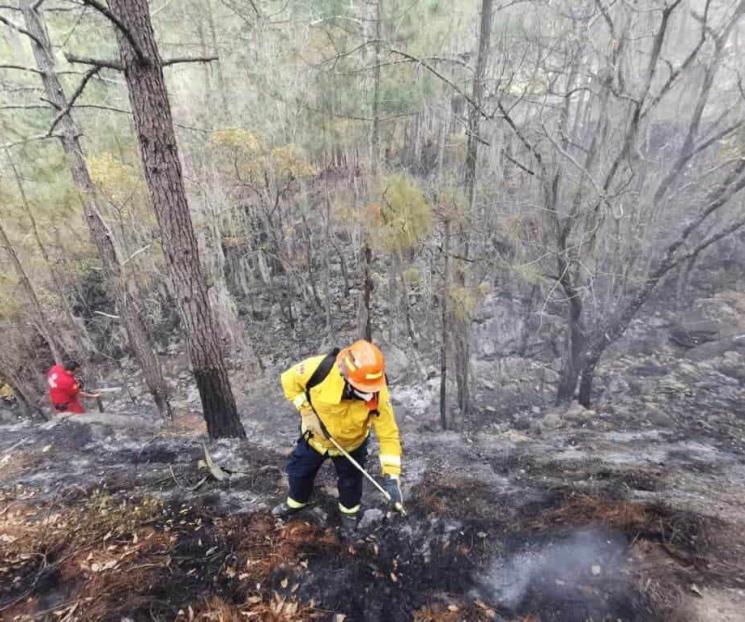 Combaten incendios en Galeana Combaten incendios en Galeana