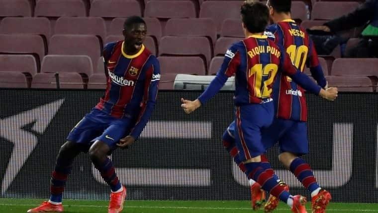 Dembelé da triunfo que acerca al Barça con el Atleti