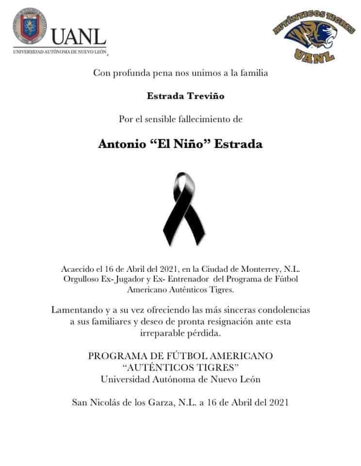 Fallece Antonio ‘Niño’ Estrada