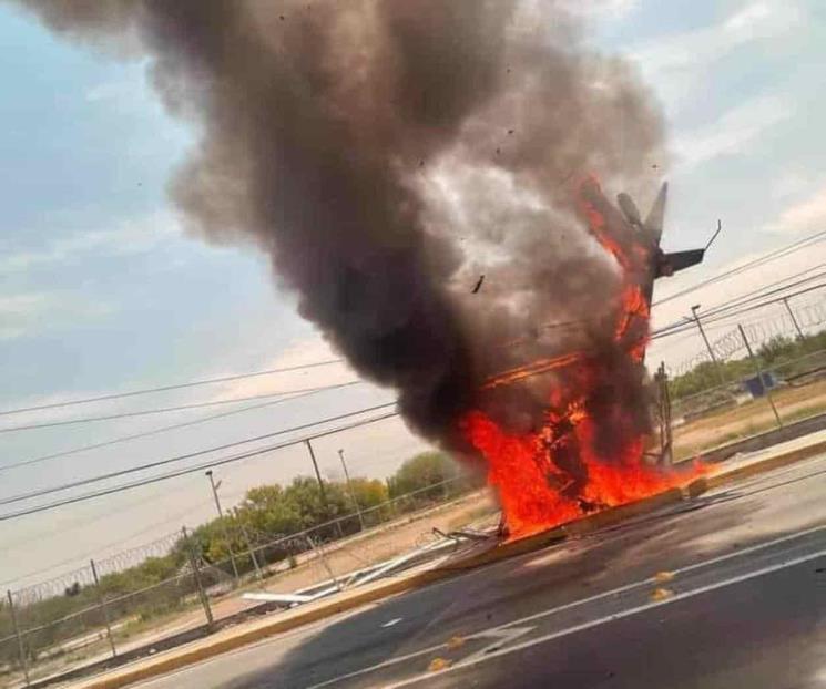 Se desploma helicóptero en Apodaca; hay un muerto