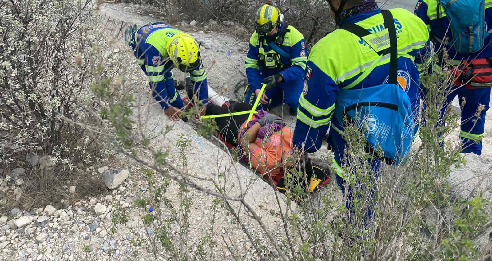 Con una lesión en un tobillo resultó una excursionista al ir bajando del Parque Ecológico La Huasteca