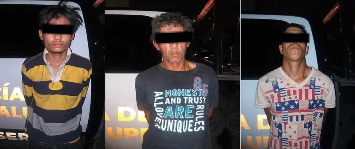 Detienen a 3 hombres con droga en Guadalupe