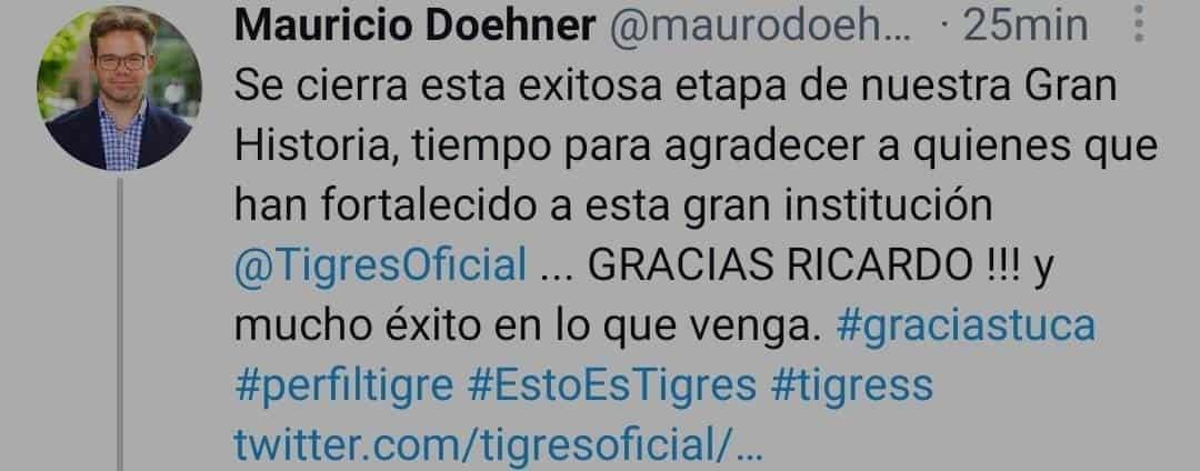 Agradece Dohener a Tuca