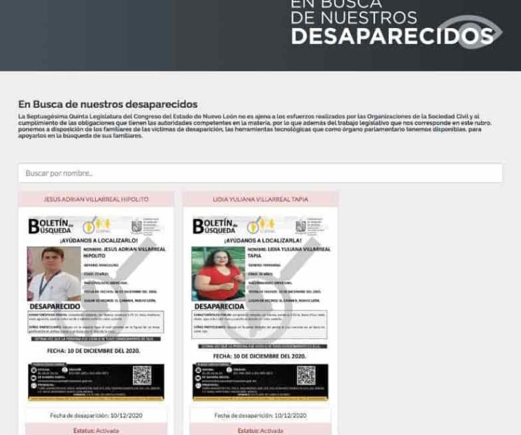Instalan micrositio para desaparecidos