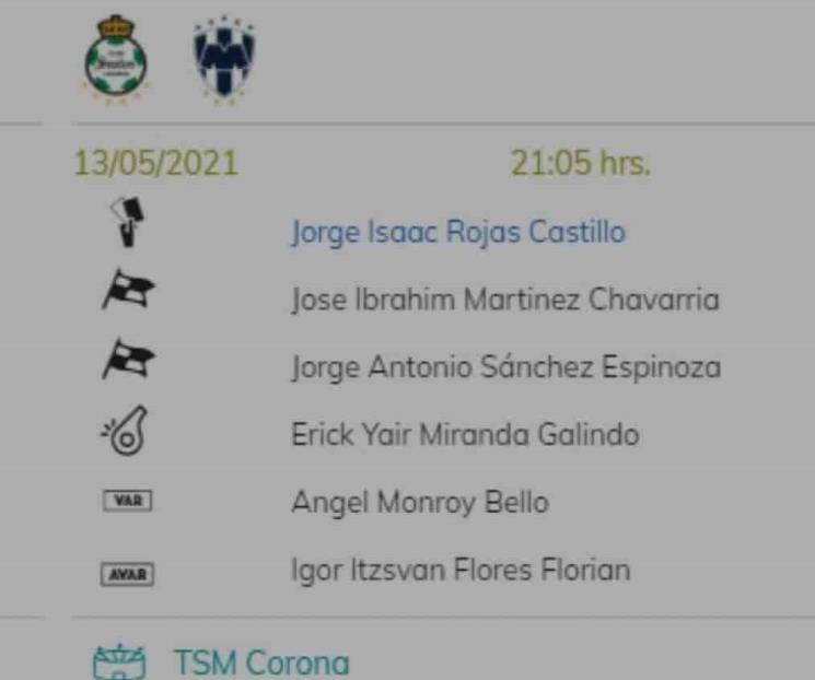 Pitará Jorge Isaac Rojas el Santos vs Rayados