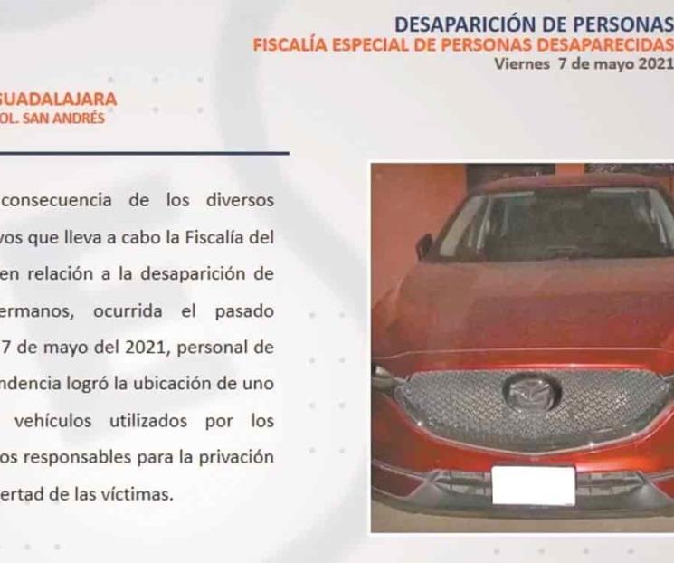 Hallan auto con que plagiaron a tres hermanos en Jalisco