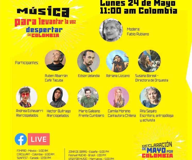 Piden músicos cesar violencia en Colombia Piden músicos cesar violencia en Colombia