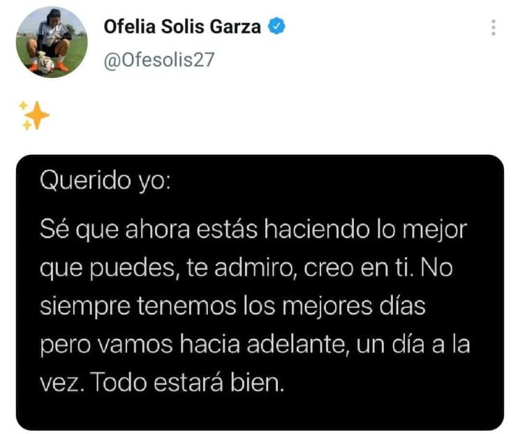 Confía Ofelia que saldrá de su bache de juego