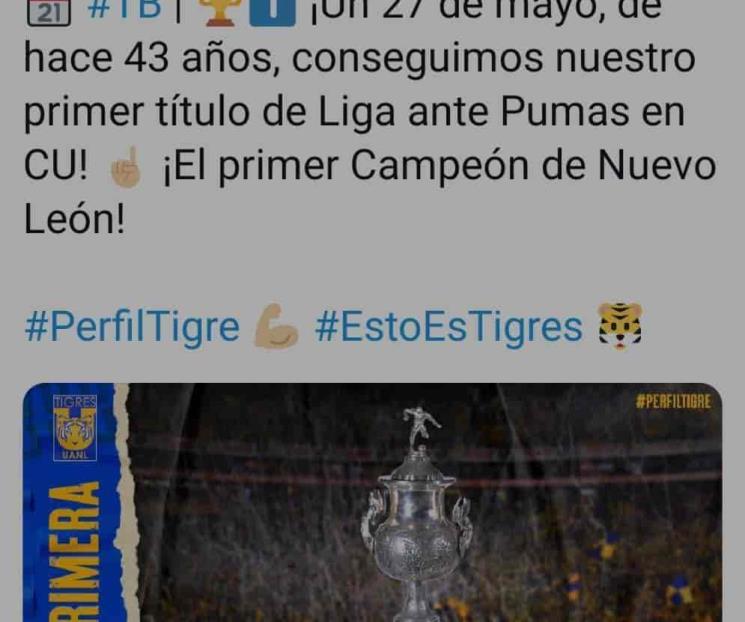 Recuerda Tigres su primer título de Liga Recuerda Tigres su primer título de Liga