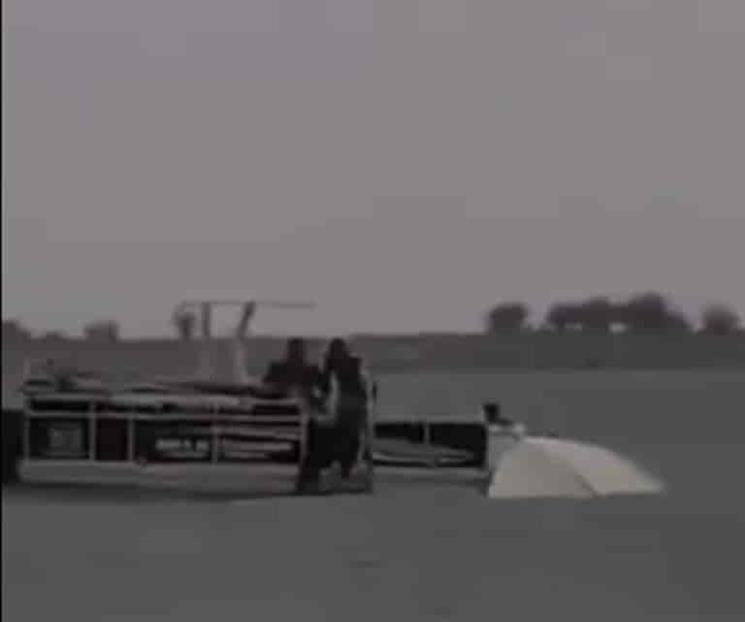 Atrapa lluvia a paseantes en presa El Cuchillo