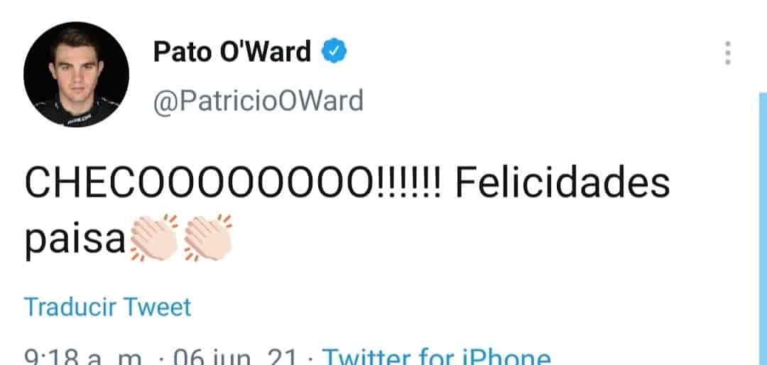 Felicita OWard a Checo Pérez Felicita OWard a Checo Pérez