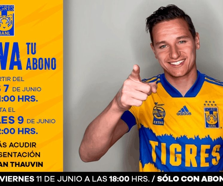 Presentarán felinos a Thauvin el viernes Presentarán felinos a Thauvin el viernes