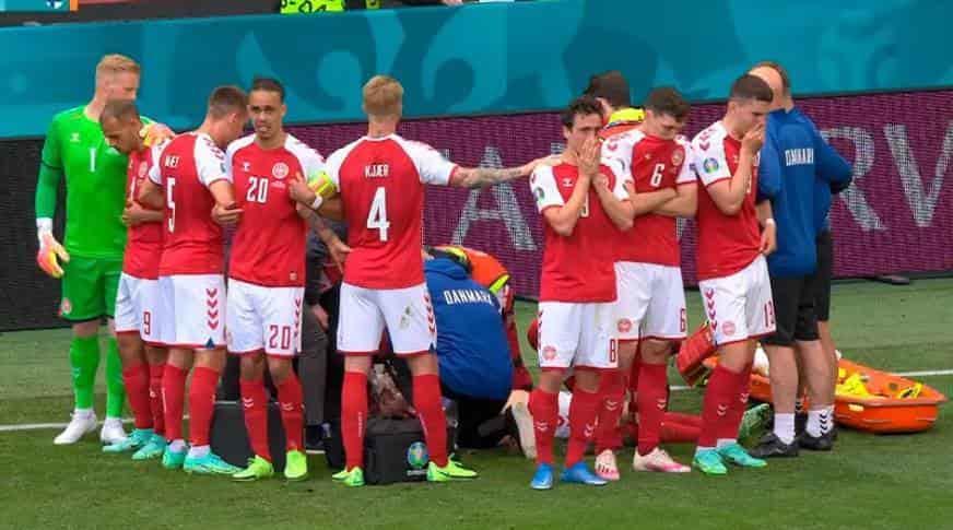 Se desploma Eriksen en juego de la EURO Se desploma Eriksen en juego de la EURO