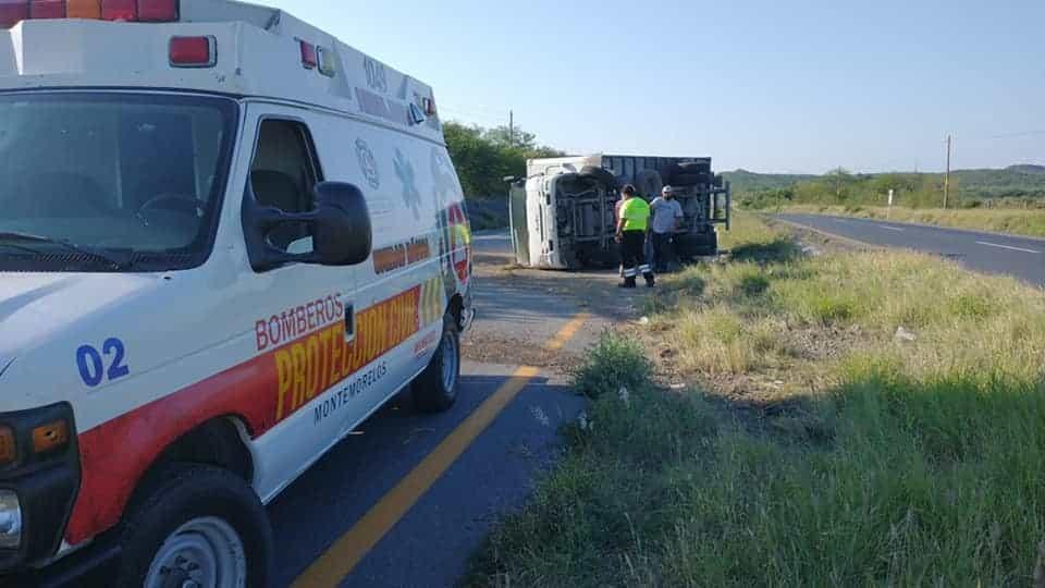 Vuelca en Montemorelos; resulta herido Vuelca en Montemorelos; resulta herido