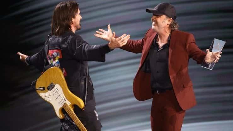 Juanes, Laferte y Balvin en disco aniversario de Metallica Juanes, Laferte y Balvin en disco aniversario de Metallica