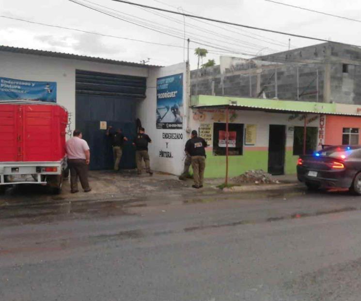 Catean taller de enderezado; hallan droga Catean taller de enderezado; hallan droga