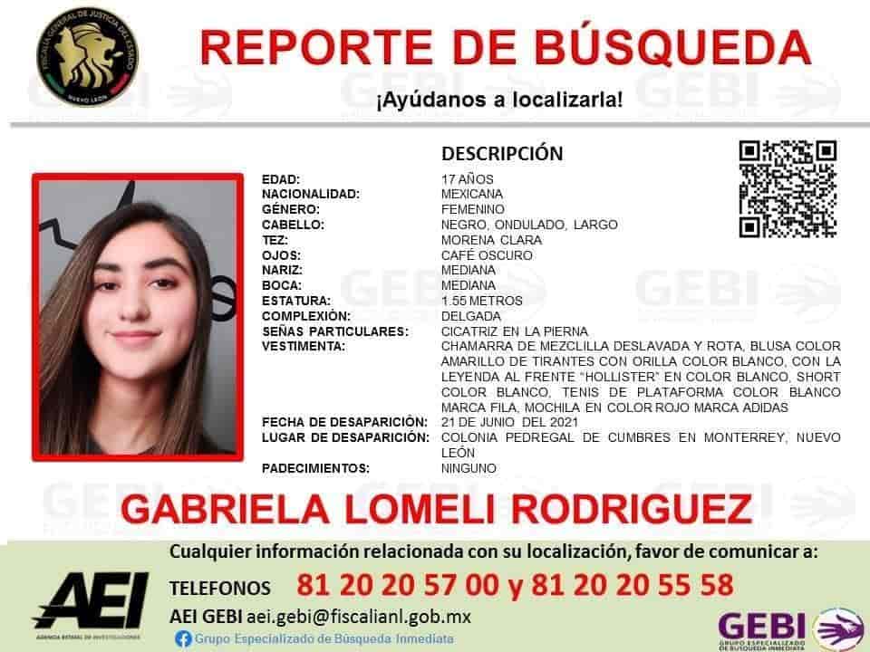 Inició un operativo para dar con el paradero de una estudiante que se encuentra desparecida