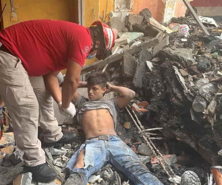 Derrumbe en local deja a un joven lesionado Derrumbe en local deja a un joven lesionado