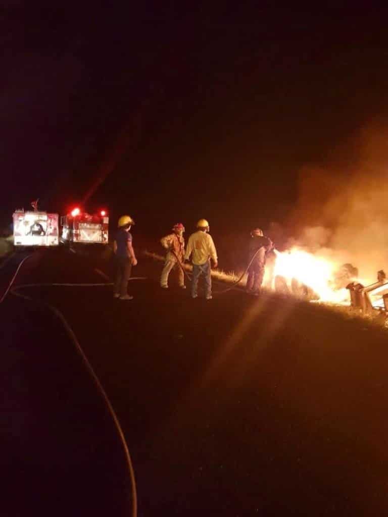 Dos traileros terminaron con lesiones graves, después de producirse un choque por alcance