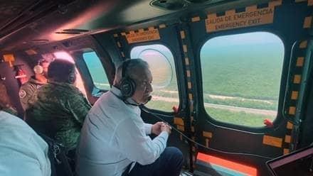 Sobrevuela AMLO el Tren Maya Sobrevuela AMLO el Tren Maya