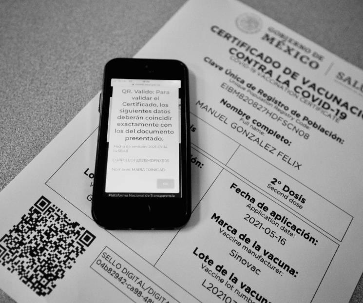 Venden en 600 pesos certificados falsos de vacunación Venden en 600 pesos certificados falsos de vacunación