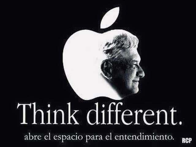 Plagia Morena a Apple y pone rostro de AMLO; elimina tuit