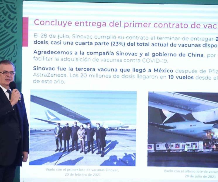 México tendrá 100 millones de vacunas en agosto: Ebrard