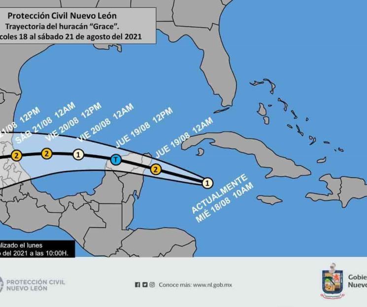 Se convierte “Grace” en huracán, se aleja de NL Se convierte “Grace” en huracán, se aleja de NL