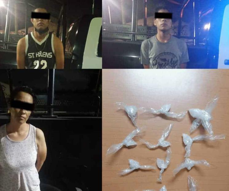 Detienen a 2 hombres y una mujer con droga en Guadalupe