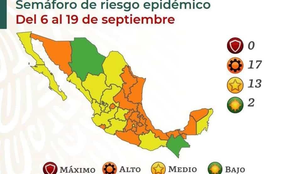 Actualizan semáforo  sin estados en rojo