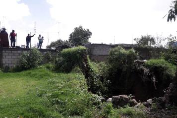 Socavón de 10 metros se forma en Huamantla, Tlaxcala