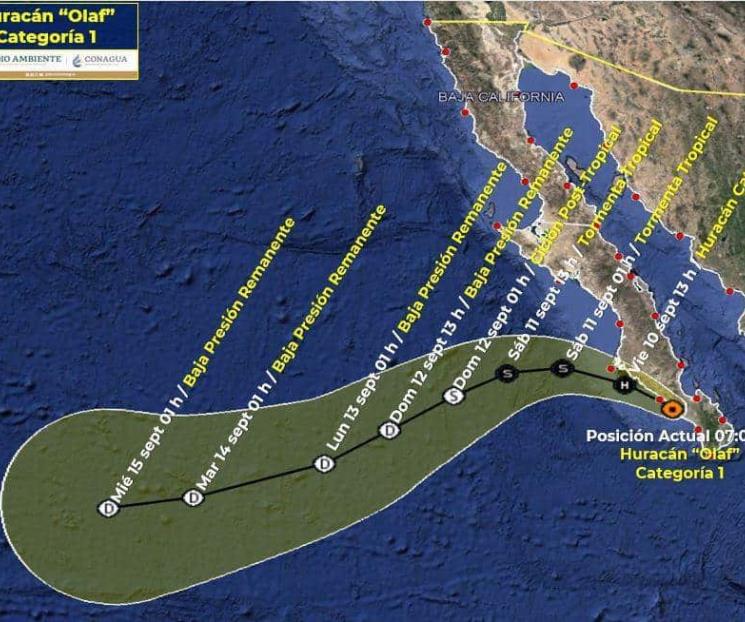 Huracán Olaf se degrada a categoría 1 Huracán Olaf se degrada a categoría 1
